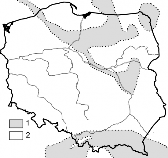Paleogeografia: Polska w paleocenie.