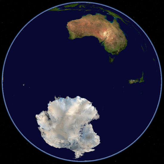 Antarktyda i Australia.