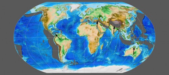 Miocen - lang - paleogeografia świata.