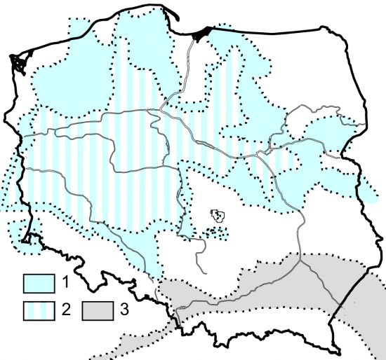Paleogeografia Polski - miocen środkowy.
