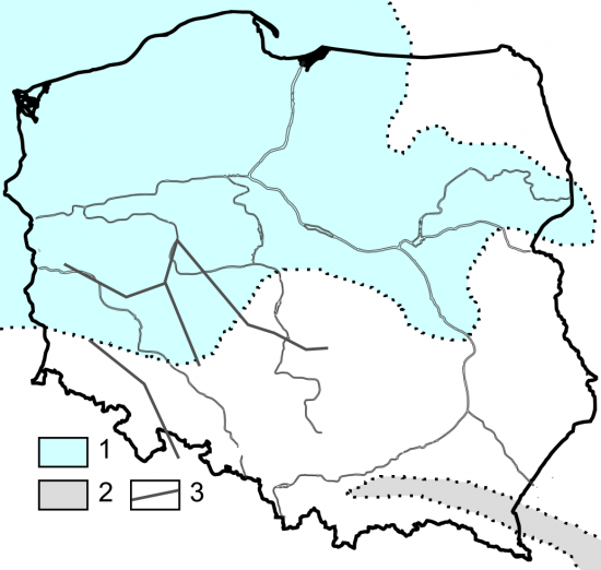 Paleogeografia Polski - późny oligocen.