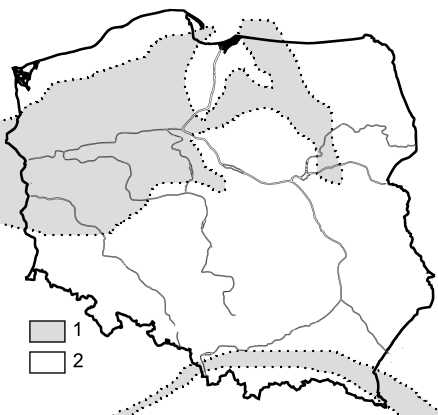 Paleogeografia Polski - przełom środkowego i późnego oligocenu.