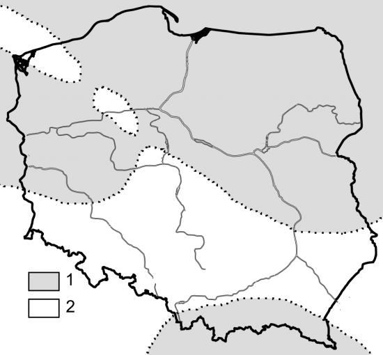 Polska - środkowy eocen (paleogeografia).