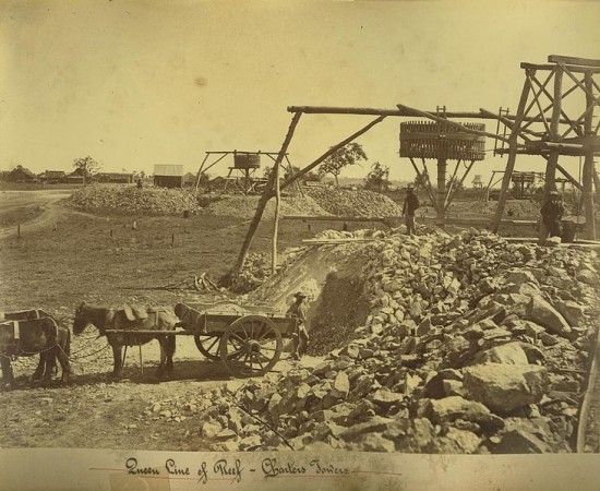 Wydobycie złota w Australii ok. 1878 roku.