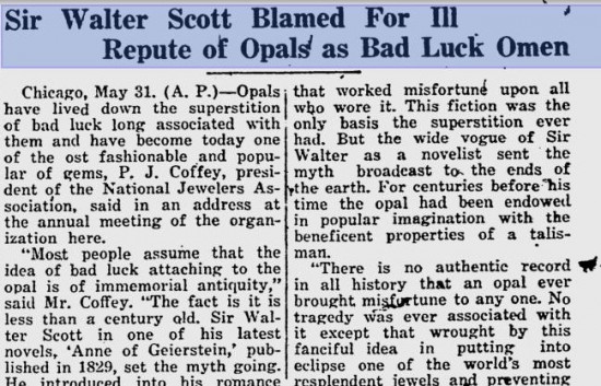 Fragment artykułu zamieszczonego w Lawrence Journal World 6 czerwca 1923 roku.