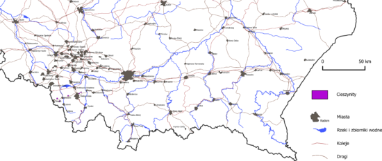 Mapa geologiczna Karpat: cieszynity.