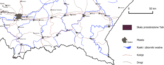 Mapa geologiczna Karpat: skały przeobrażone Tatr.