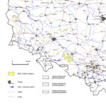 Mułki i piaski neogenu (bez węgla brunatnego) na terenie Polski - mapa.