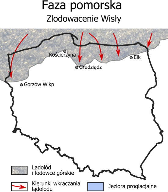 Zlodowacenie Wisły (północnopolskie) - stadiał główny, faza pomorska.