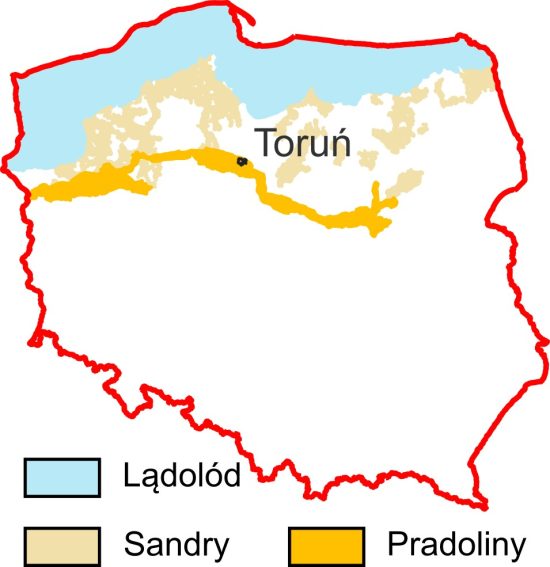 Torun podczas fazy pomorskiej zlodowacenia północnopolskiego (Wisły).