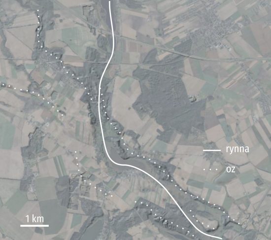 Ciąg rynnowo-ozowy w okolicach miejscowości Skrzynka koło Poznania.