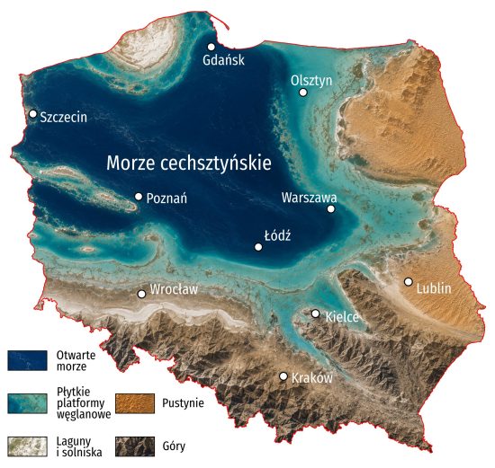 Morze cechsztyńskie na terenie Polski (cyklotem Werra, PZ1, anhydryt główny).